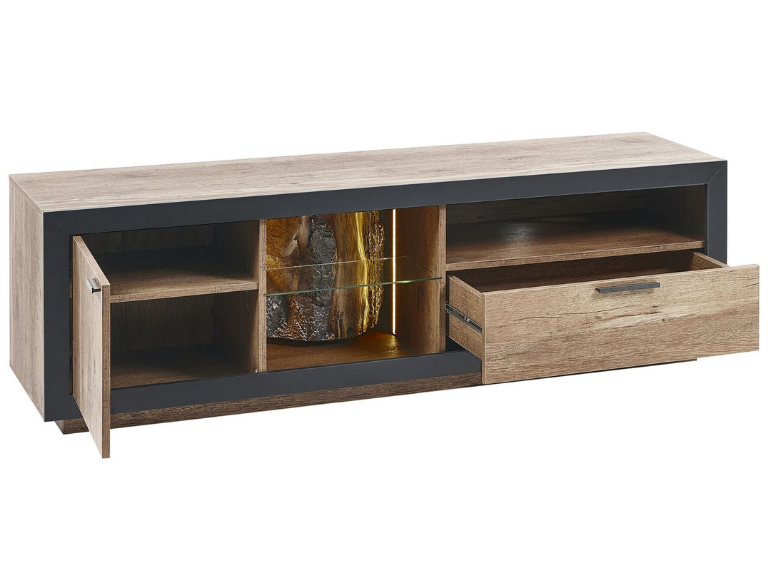 TV Stand Brown/ Black Jerred