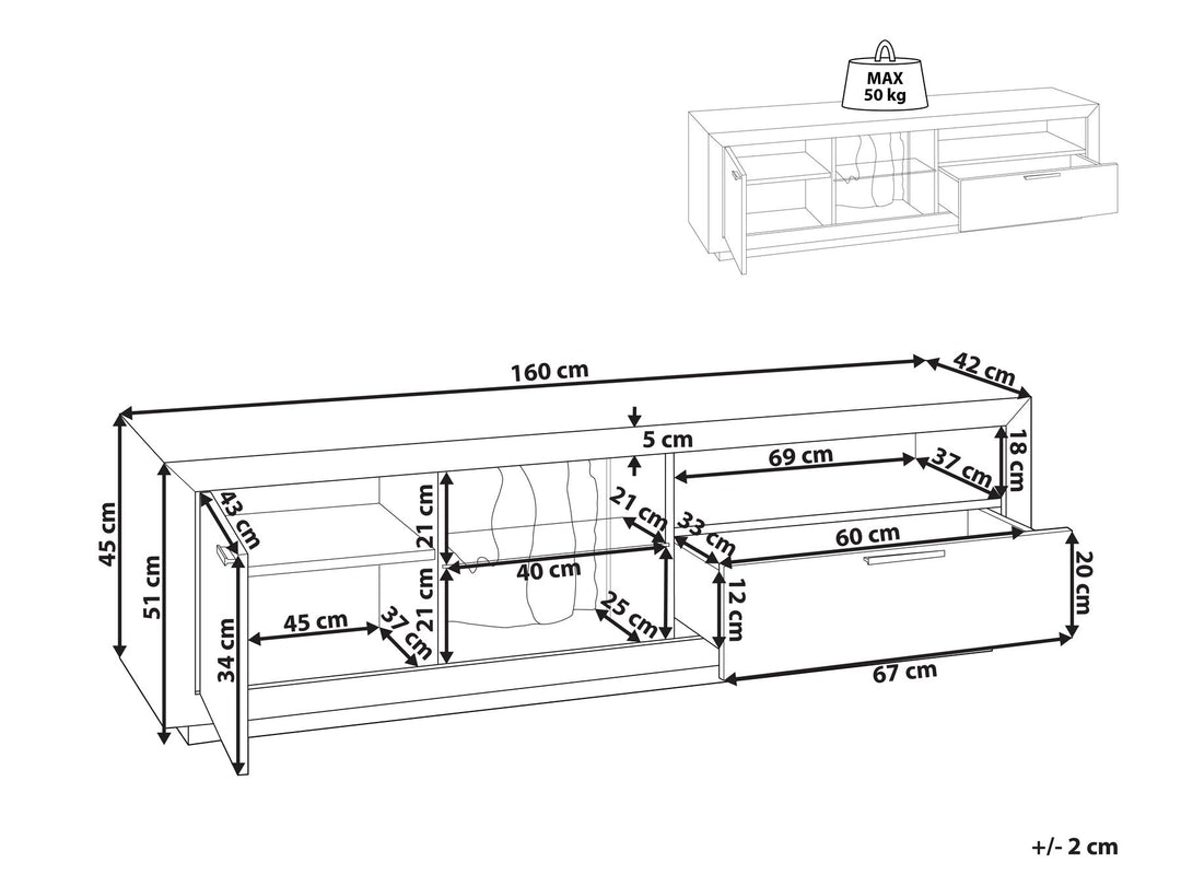TV Stand Brown/ Black Jerred