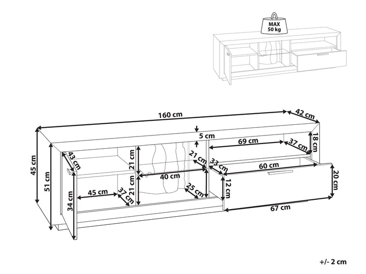 TV Stand Brown/ Black Jerred