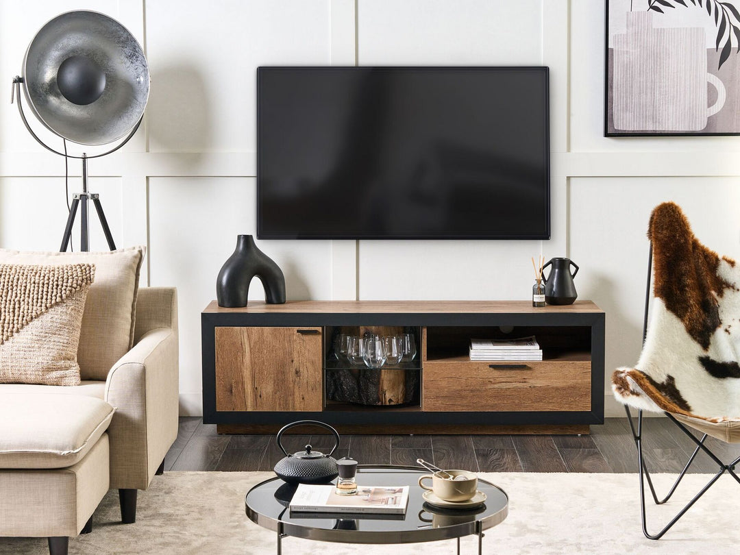 TV Stand Brown/ Black Jerred