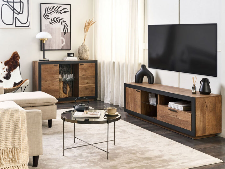 TV Stand Brown/ Black Jerred