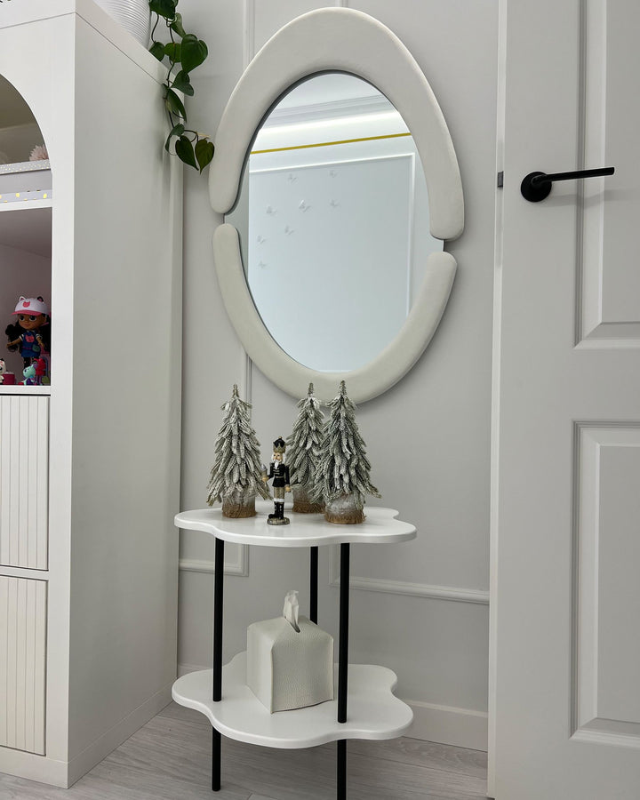 Massay Wall Mirror Velvet White