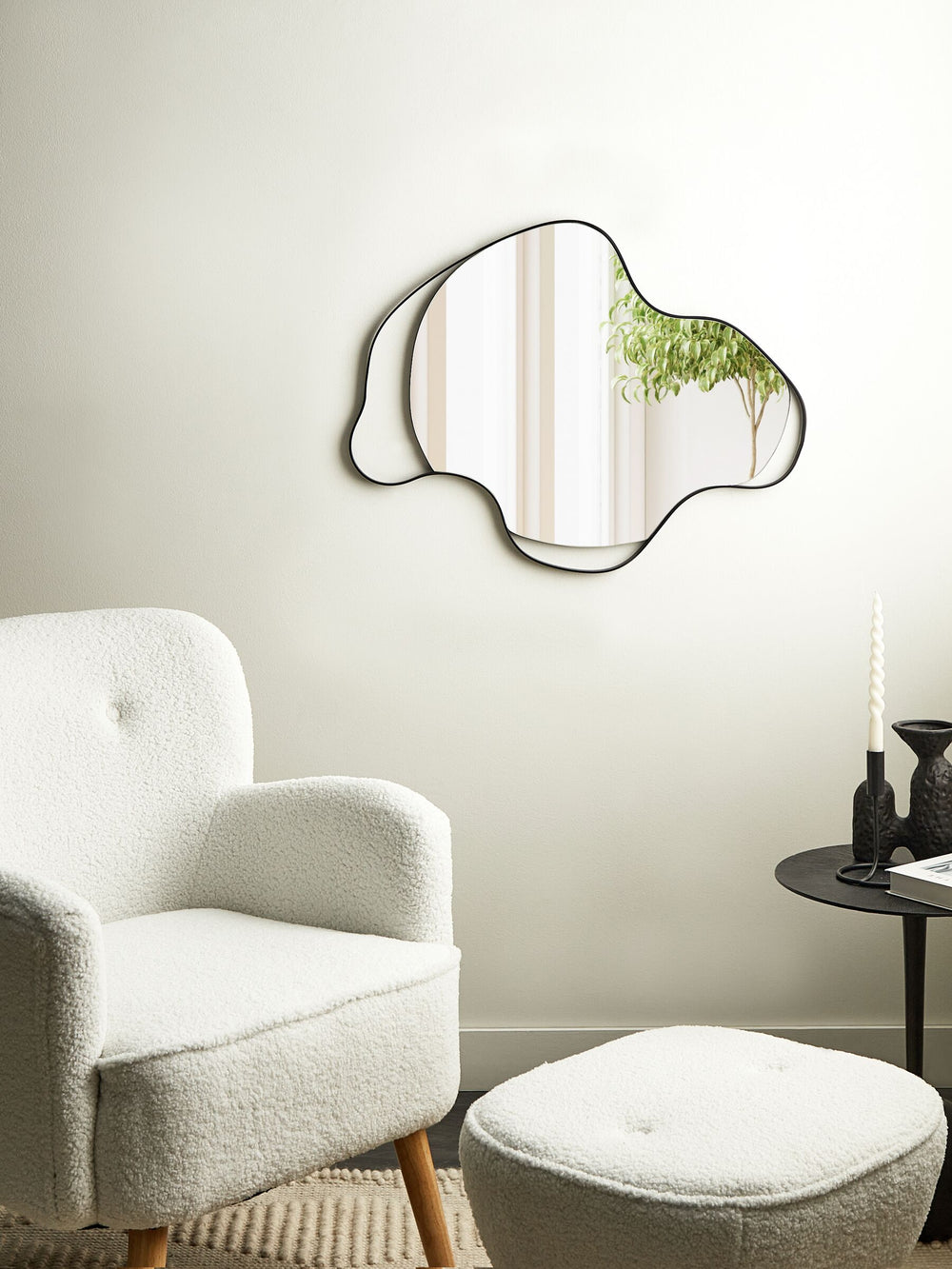 Melun Wall Mirror Metal Black