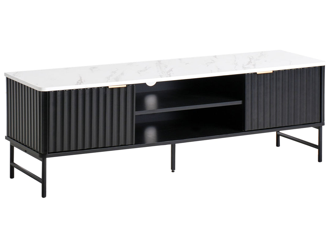 TV Stand GLASTONBURY Marble/ Black