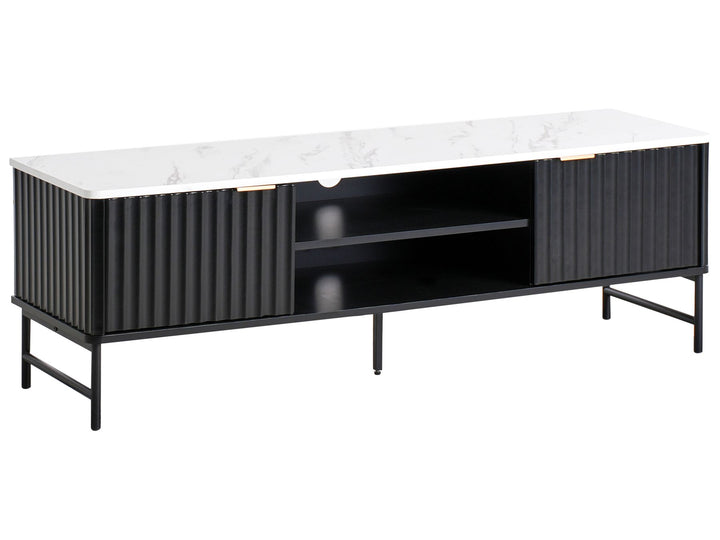 TV Stand GLASTONBURY Marble/ Black