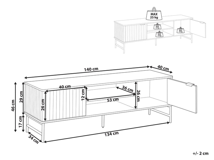 TV Stand Marble/ Black Cartwright