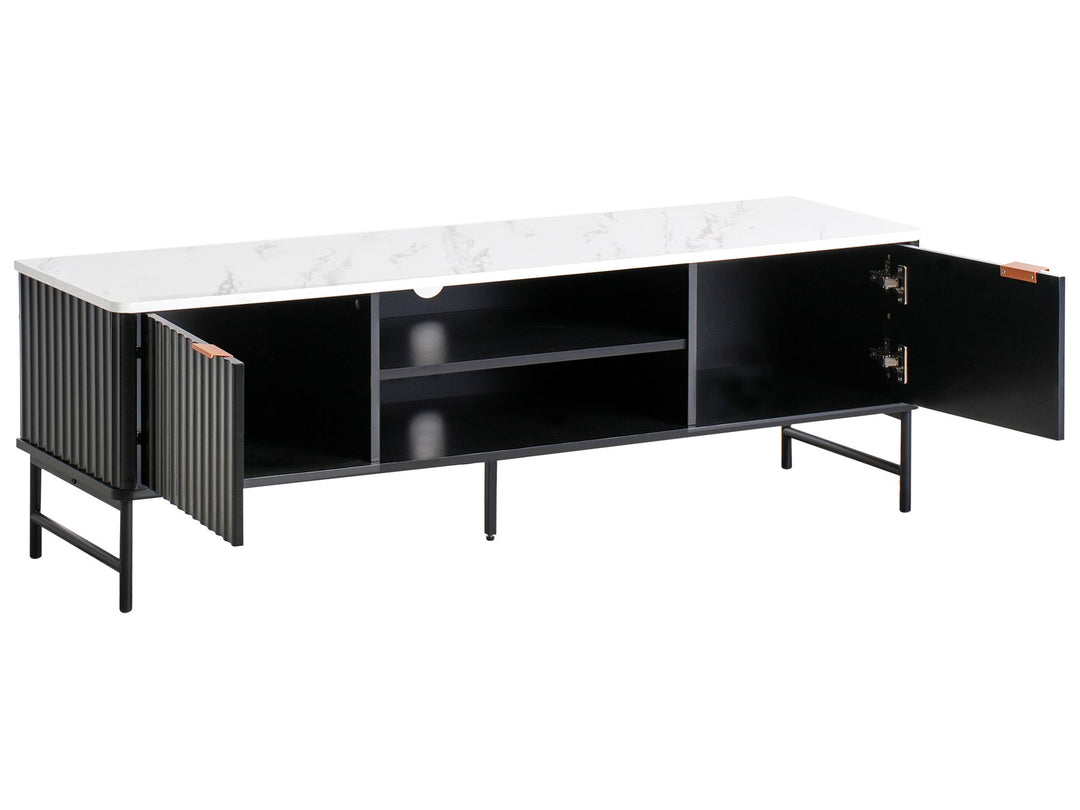 TV Stand Marble/ Black Cartwright