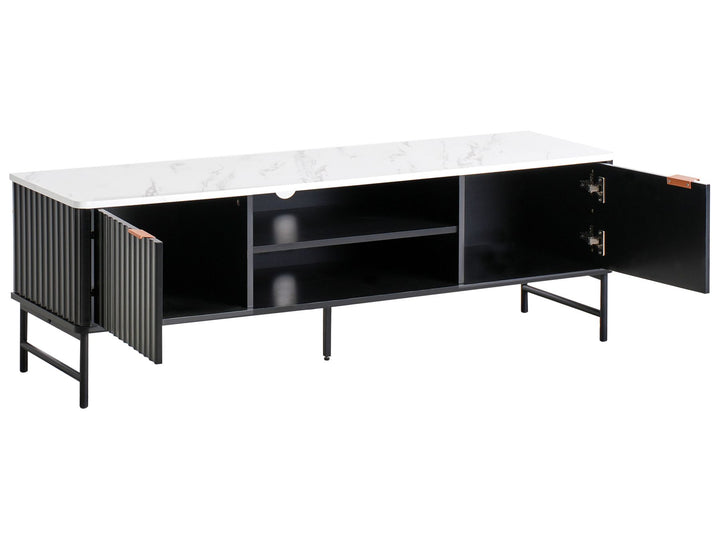 TV Stand Marble/ Black Cartwright