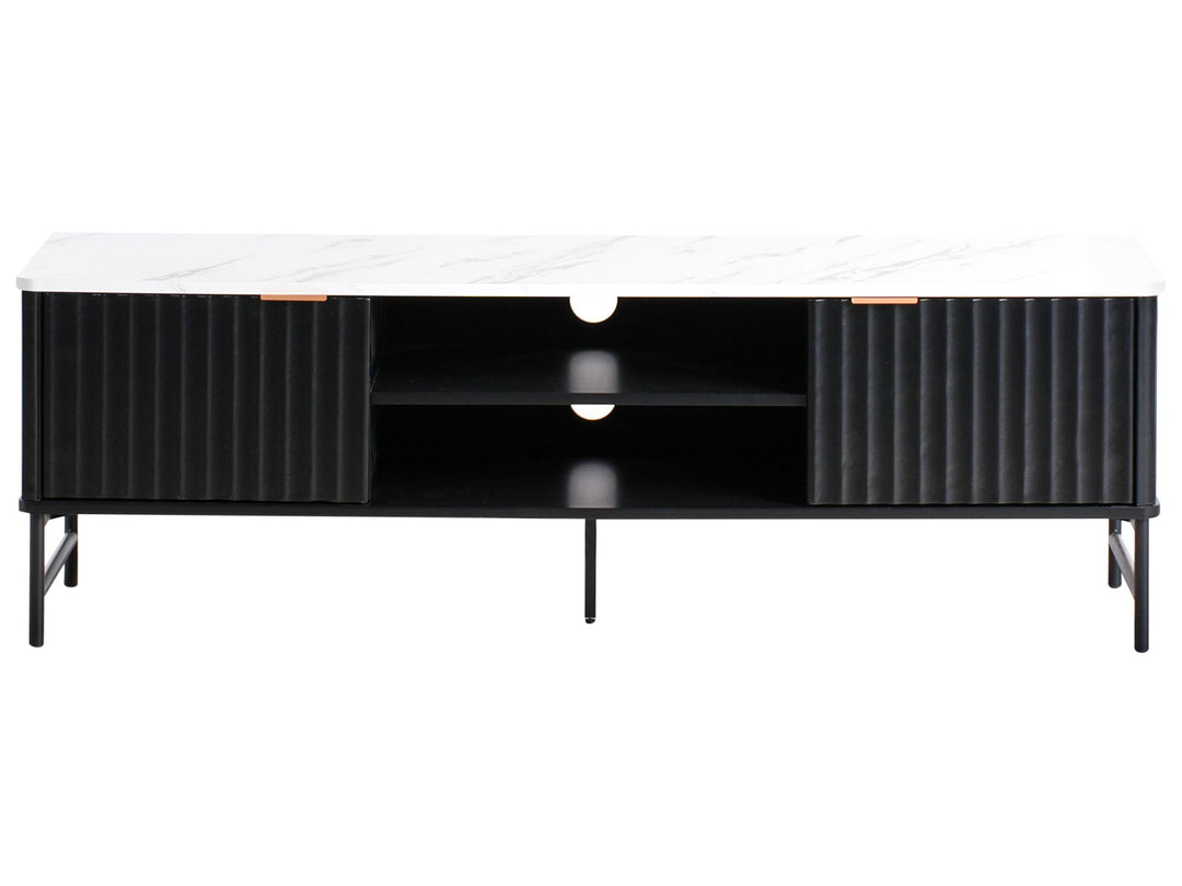 TV Stand Marble/ Black Cartwright
