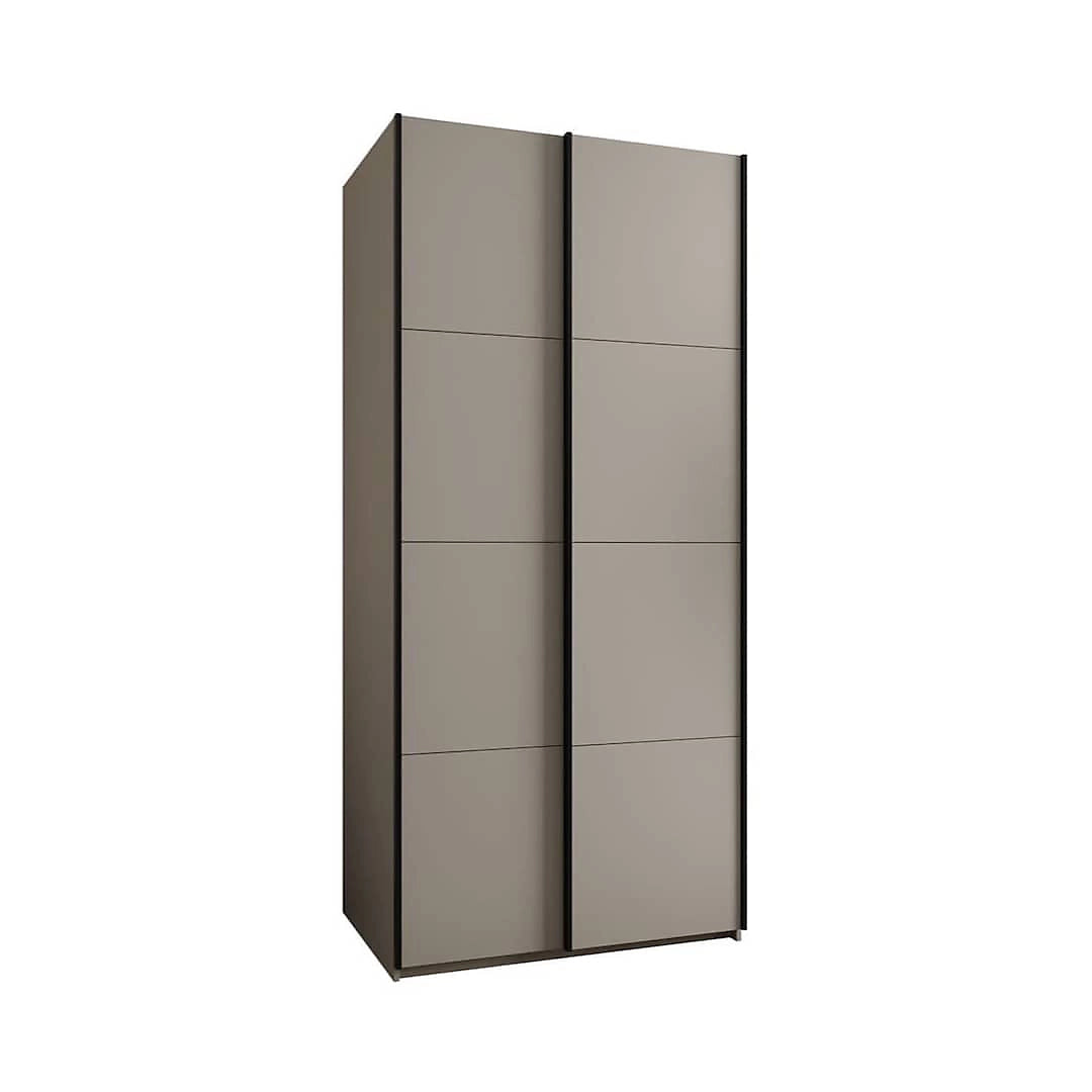 Elegant Trosa I Cashmere Sliding Door Wardrobe with Black Steel Handles