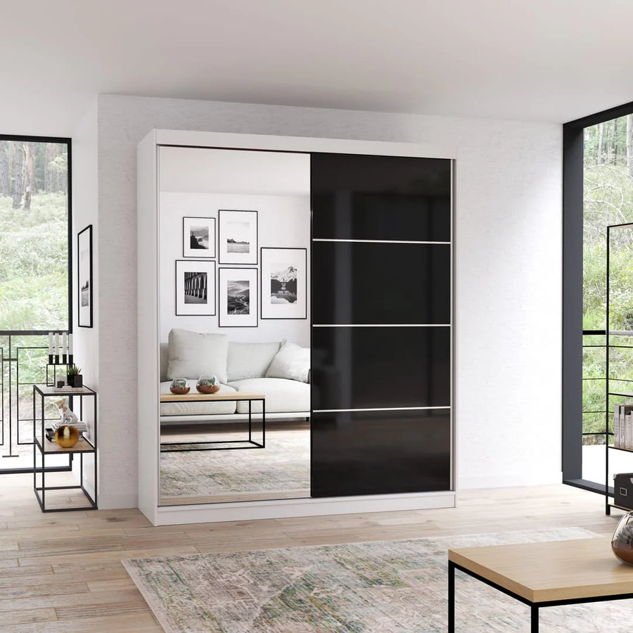 Multi 31 Sliding Mirror Door Wardrobe 183cm