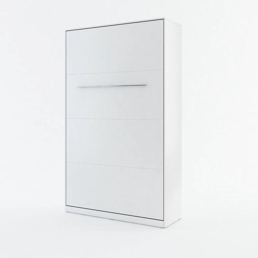 Colina Vertical Wall Bed Concept 120cm with Storage Cabinet White Matt CP-02