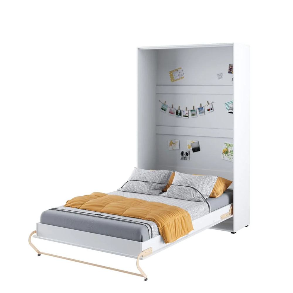 Colina Vertical Wall Bed Concept 120cm with Storage Cabinet White Matt CP-02