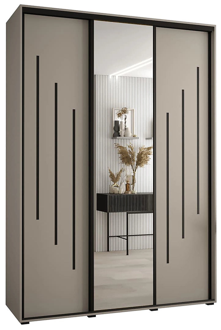 Elegant Dakota IX Sliding Door Wardrobe 170cm - Stylish Storage with Mirrored Door, Hanging Rails, and Shelves 