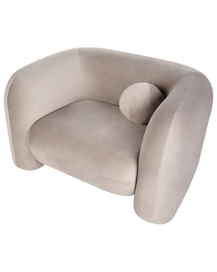Armchair Velvet Taupe Kalyvakia