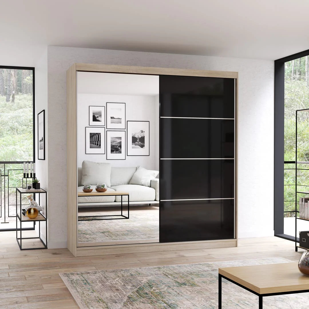 Multi 31 Sliding Mirror Door Wardrobe 203cm