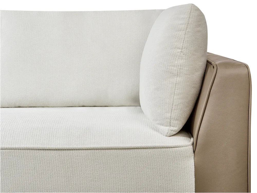 Corner Sofa 3 Seater Fabric Off-White Right Hand Michelyn