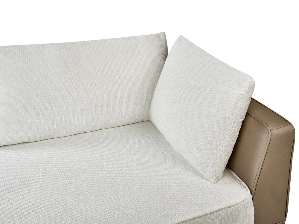 Corner Sofa 3 Seater Fabric Off-White Right Hand Michelyn