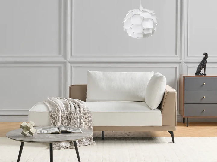 Corner Sofa 3 Seater Fabric Off-White Right Hand Michelyn