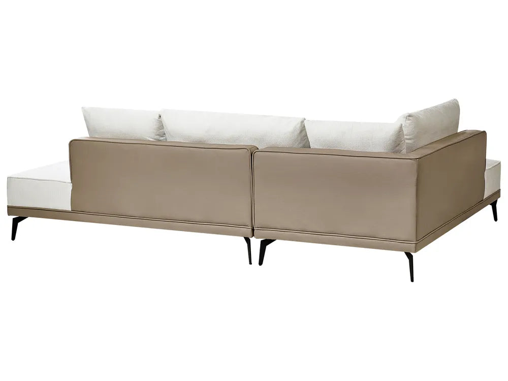 Corner Sofa 3 Seater Fabric Off-White Right Hand Michelyn