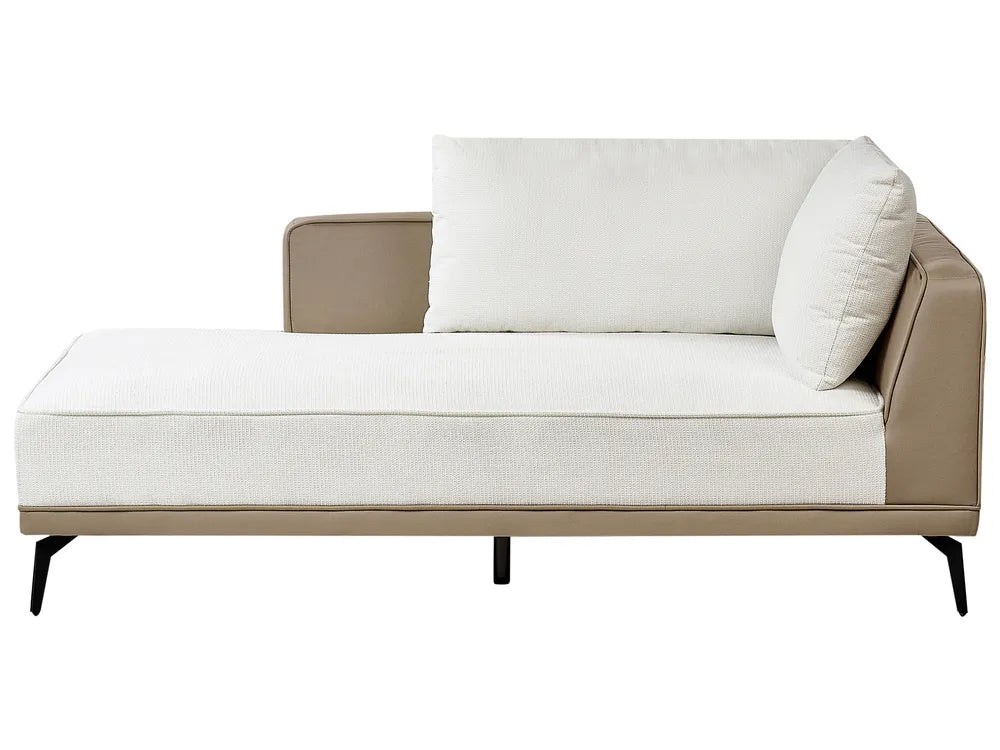 Corner Sofa 3 Seater Fabric Off-White Right Hand Michelyn