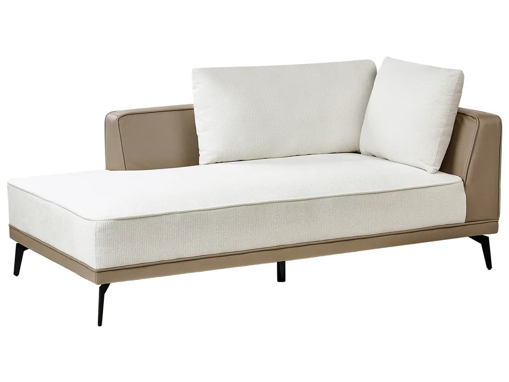 Corner Sofa 3 Seater Fabric Off-White Right Hand Michelyn