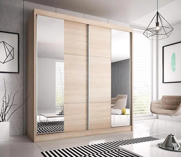 Multi 36 - Oak Sonoma Sliding Door Wardrobe with Spacious Storage