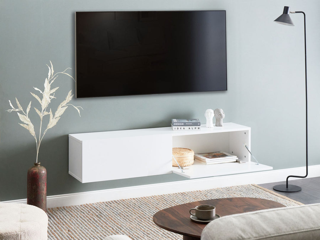 Wall Mounted TV Stand White Antoni