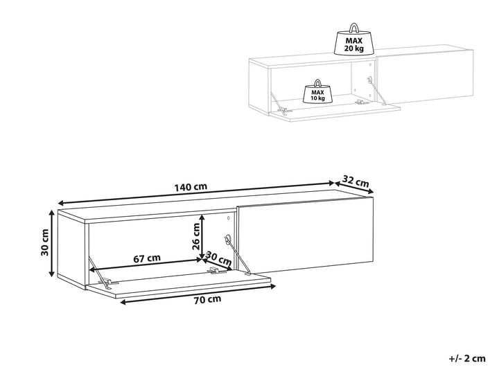 Wall Mounted TV Stand White Antoni