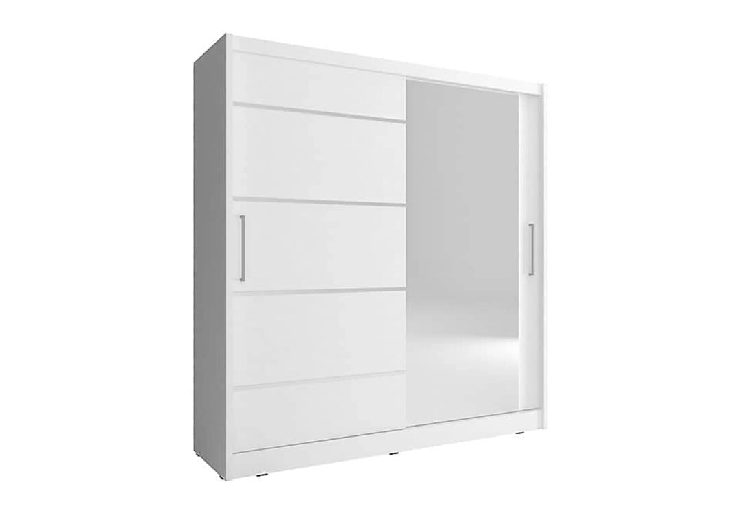 Maja I Alu Sliding Door Wardrobe 200cm in White