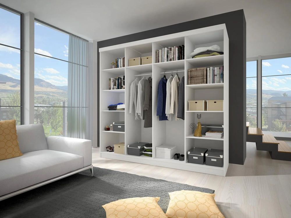 Multi 31 Sliding Mirror Door Wardrobe 233cm