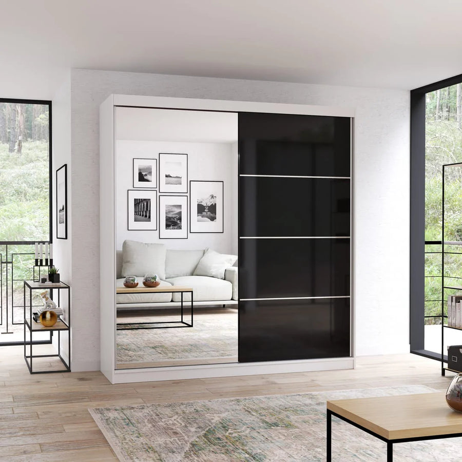 Multi 31 Sliding Mirror Door Wardrobe 203cm