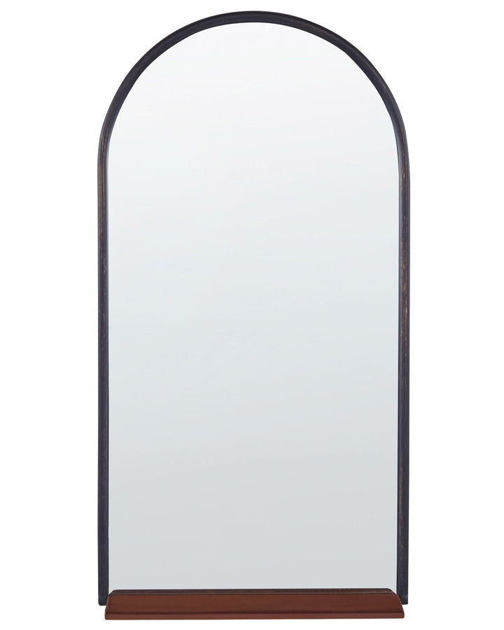 Domme Wall Mirror with Shelf Metal Black
