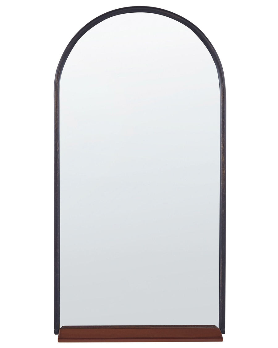 Domme Wall Mirror with Shelf Metal Black