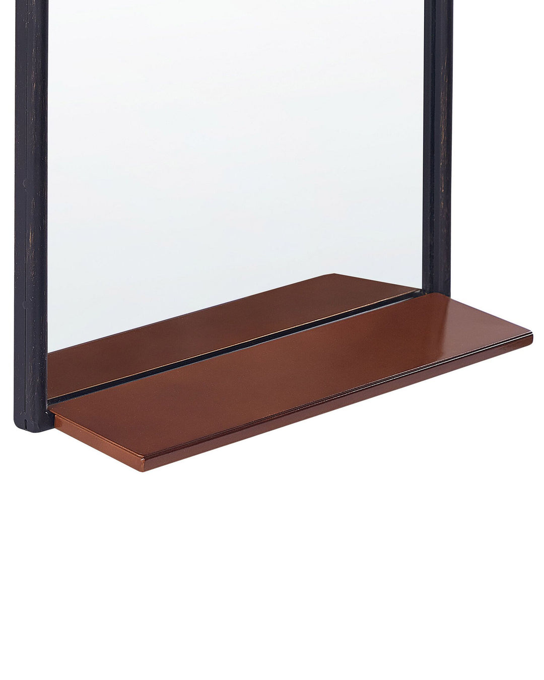 Domme Wall Mirror with Shelf Metal Black