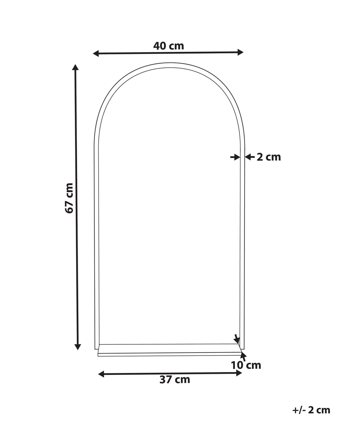 Domme Wall Mirror with Shelf Metal Black