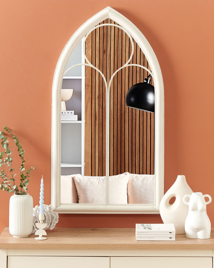 Trelly Wall Mirror Metal White