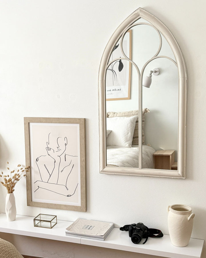 Trelly Wall Mirror Metal White