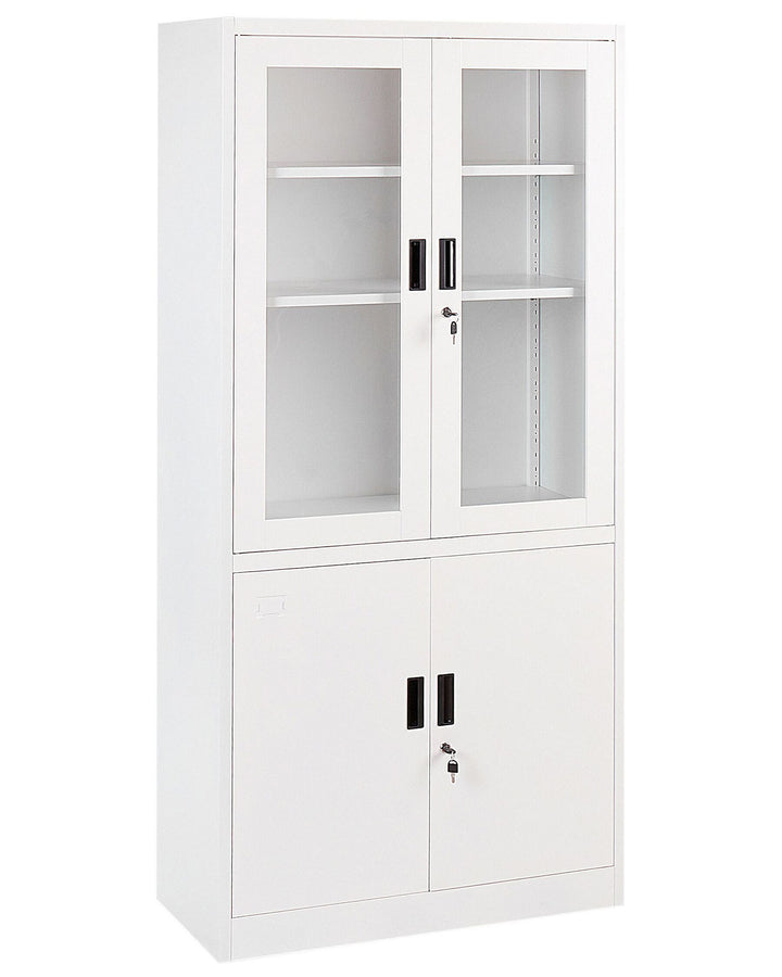 Malachite Metal Display Cabinet White