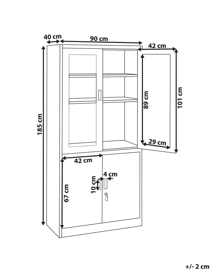 Standard Metal Display Cabinet White