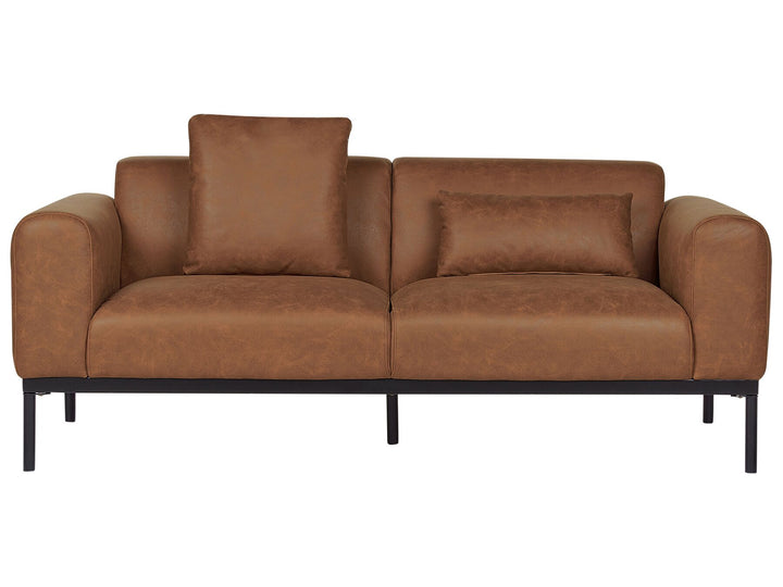 Malmos 2 Seater Faux Leather Sofa Brown