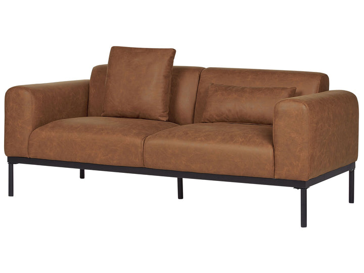 Malmos 2 Seater Faux Leather Sofa Brown