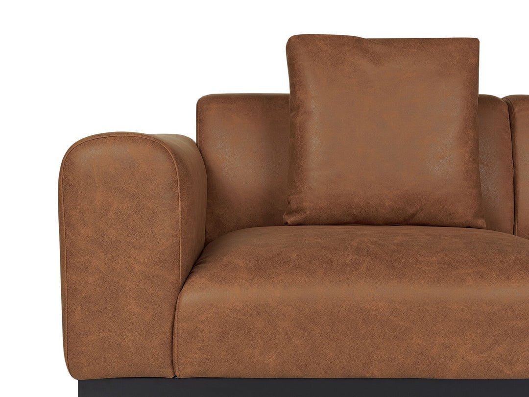 Malmos 2 Seater Faux Leather Sofa Brown