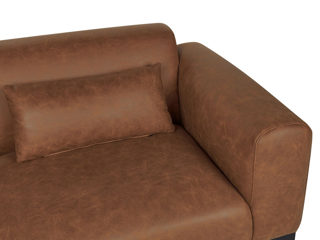 Malmos 2 Seater Faux Leather Sofa Brown