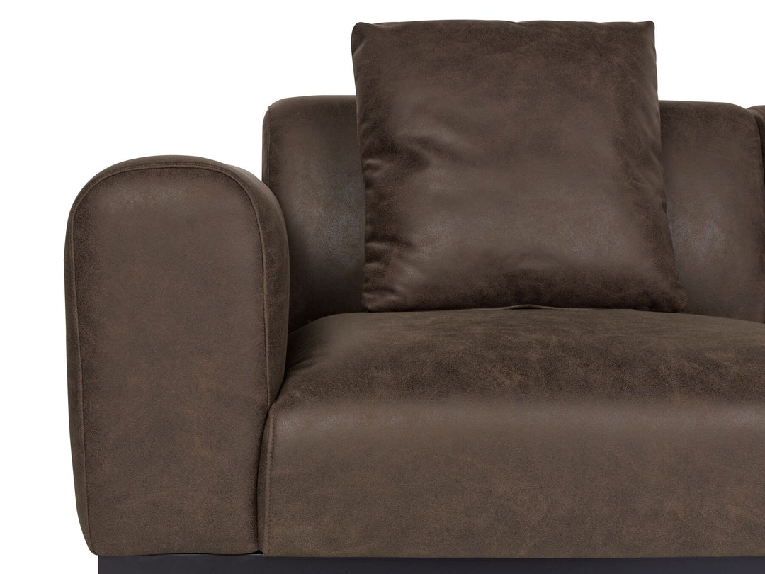 Malmos 2 Seater Faux Leather Sofa Dark Brown