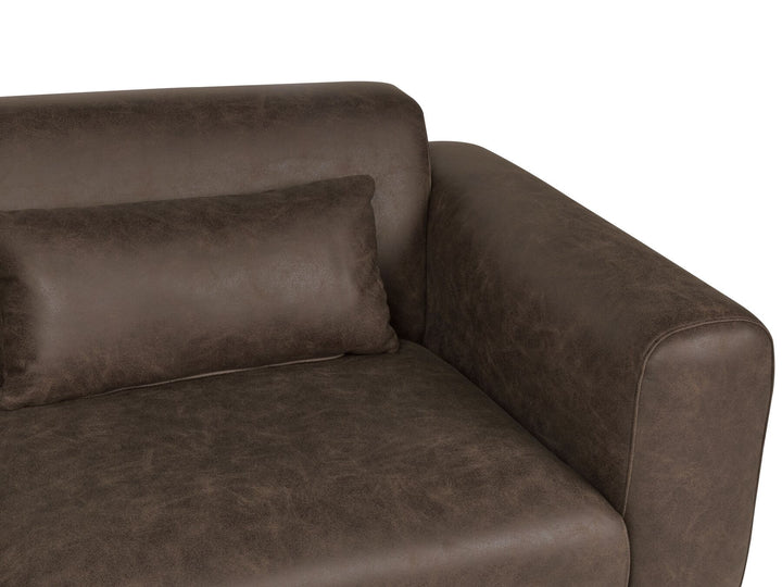 Malmos 2 Seater Faux Leather Sofa Dark Brown