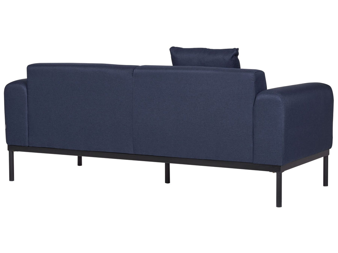 Malmos 2 Seater Faux Linen Sofa Dark Blue