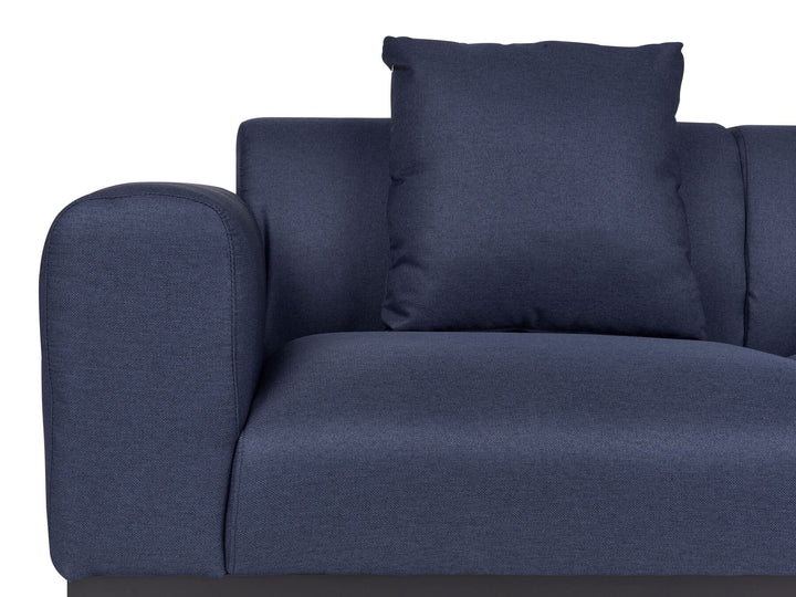 Malmos 2 Seater Faux Linen Sofa Dark Blue