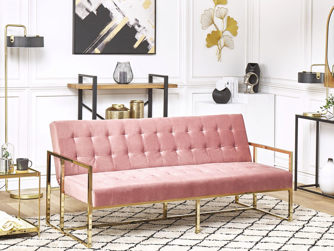 Marstal 3 Seater Sofa Pink Velvet