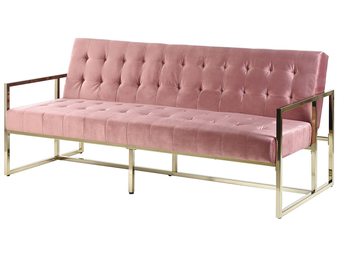 Marstal 3 Seater Sofa Pink Velvet